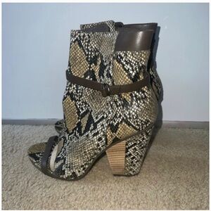 Animal print ankle booties